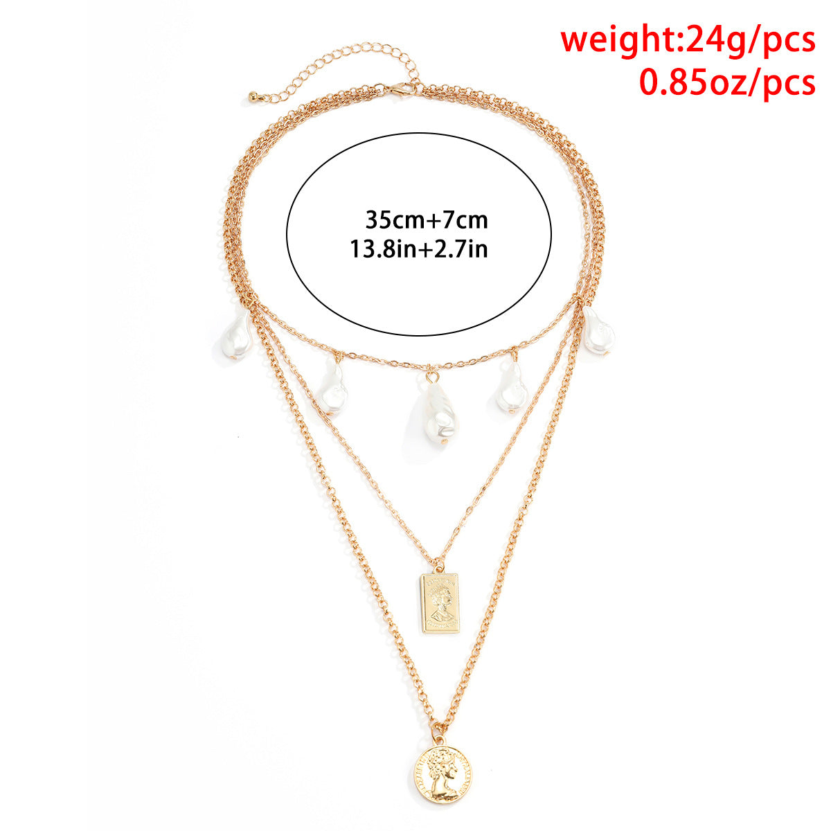Baroque Shaped Pearl Stacking Necklace
