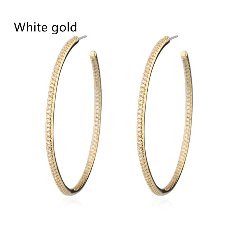 Creative Sparkling Zircon Hoop Earrings