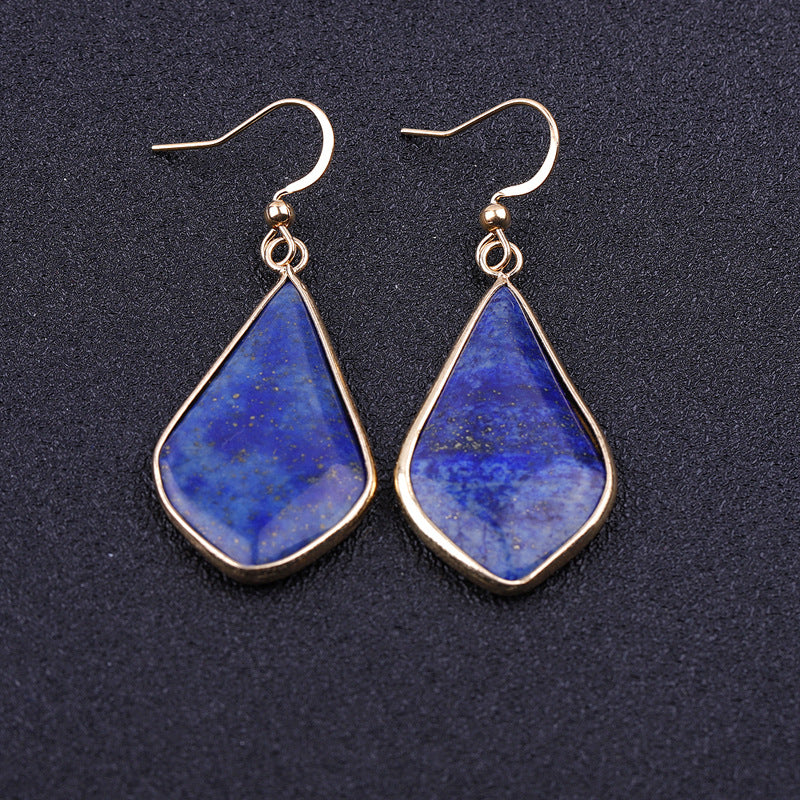 New Natural Stone Diamond Drop Earrings