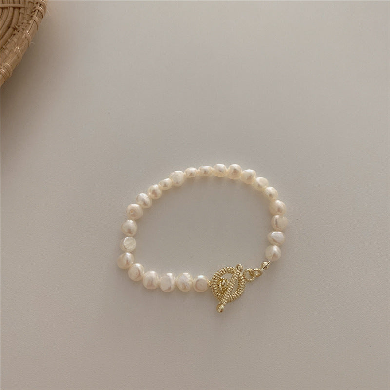 Vintage Natural Pearl Necklace Frosty Bracelet