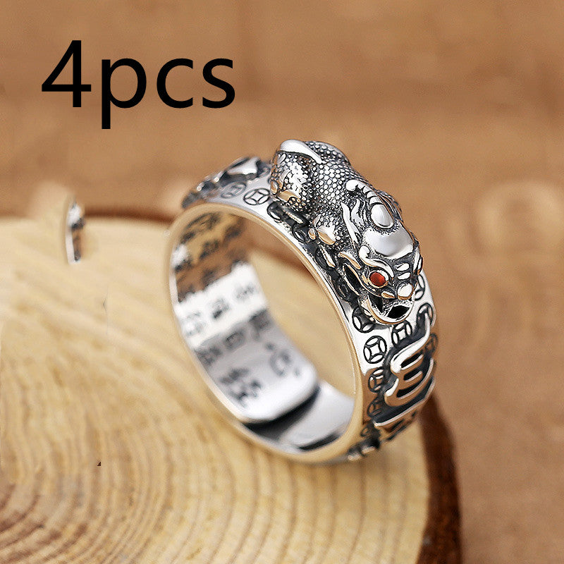 Little Pixiu Heart Sutra Ring Men And Women Lucky