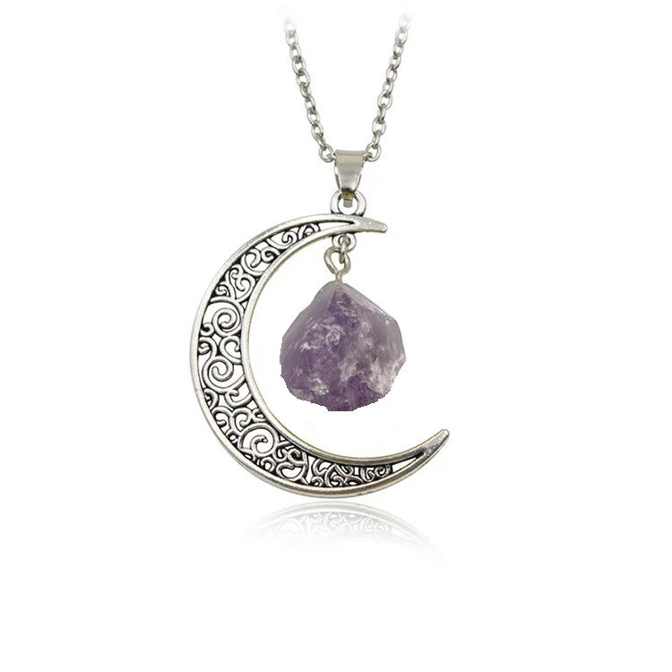 Natural Stone Crystal Necklace Vintage