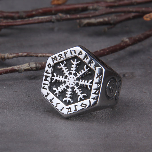 Gothic Loli Nordic Compass Ring Male