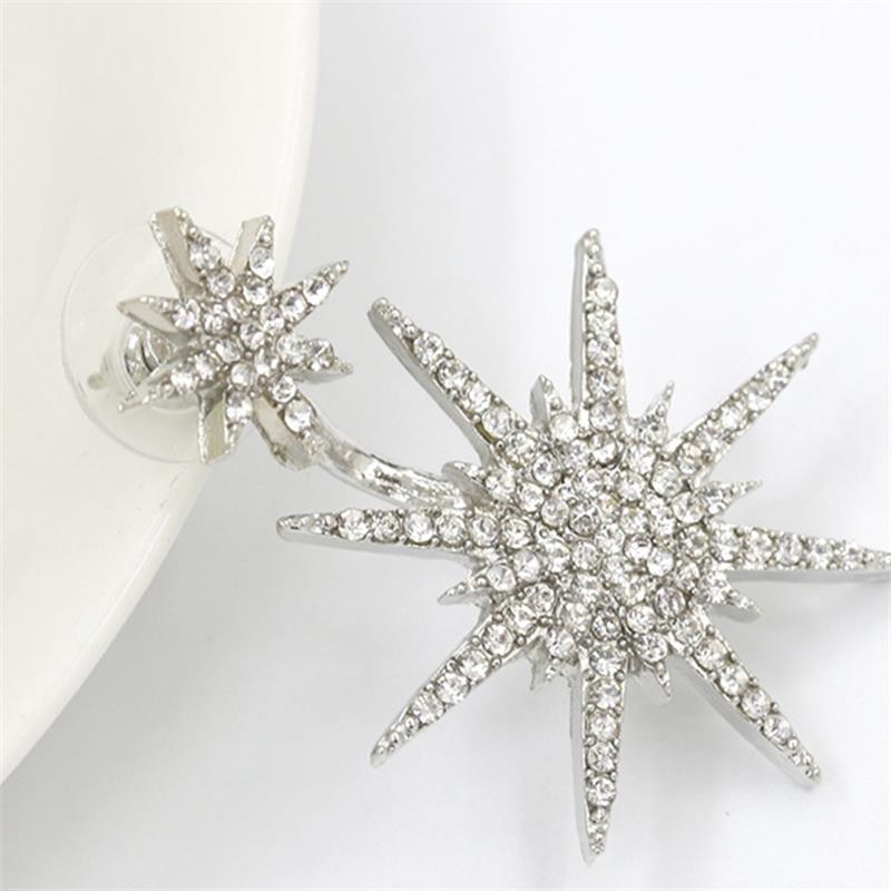 Diamond Back Hanging Snowflake Earrings