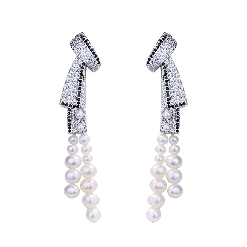 Women's Light Luxury Tassel Natural Pearl Earrings