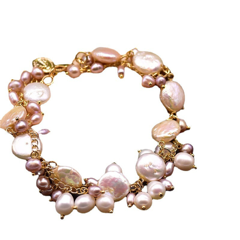 Natural Baroque Multilayer Pearl Bracelet