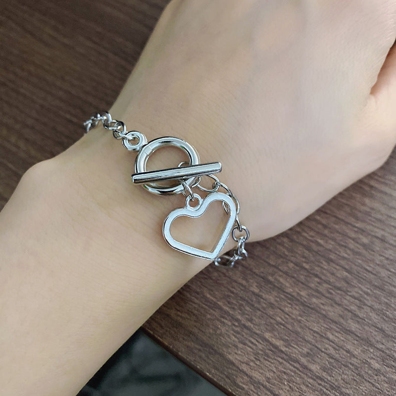 Simple Love Heart Pendant Bracelet