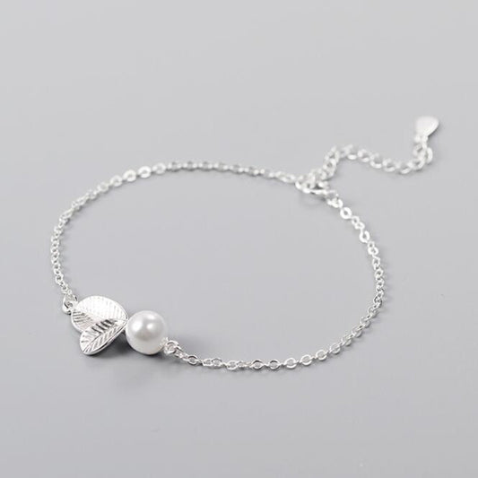 Love Leaf Elegant Shell Pearl  Bracelet