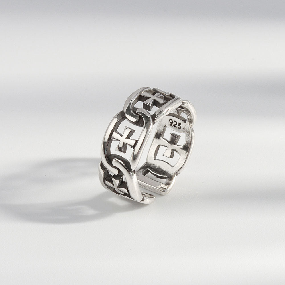 Dongdaemun Personality Trendy Ring Wide Face Cross