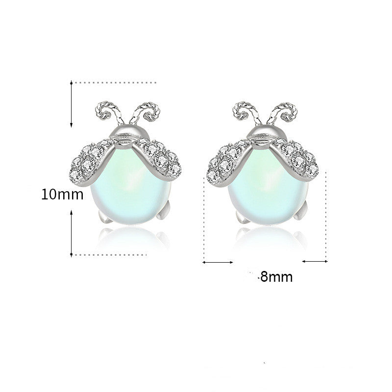 Fengsen Colorful Moonstone Insect Earrings