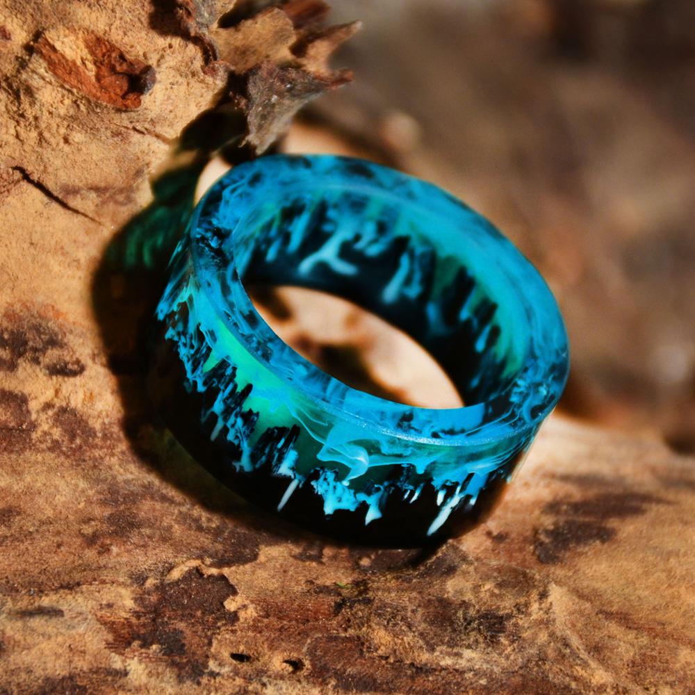 Blue Magic Forest Resin Ring