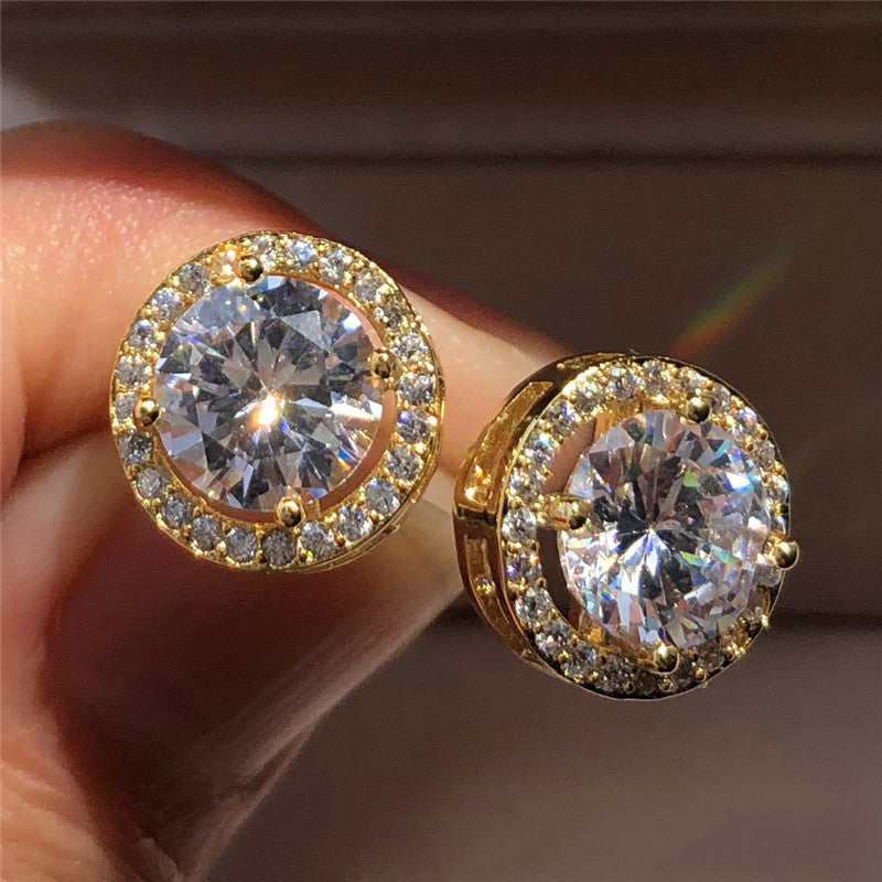 Round diamond earrings