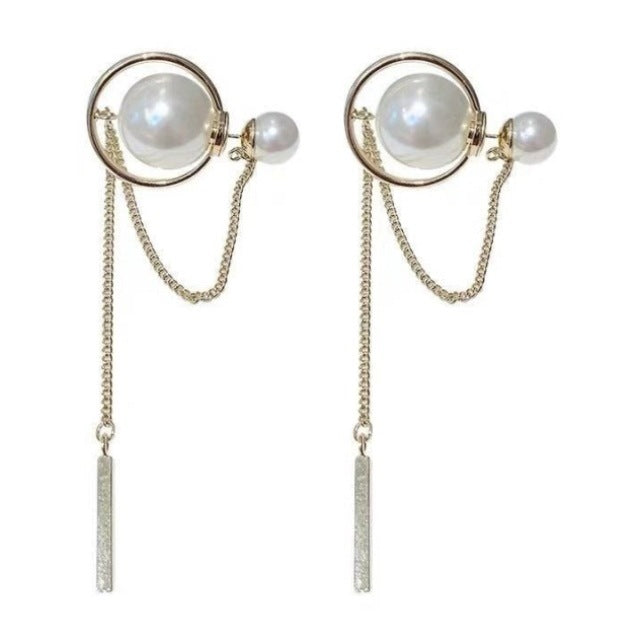 Pearl tassel earrings