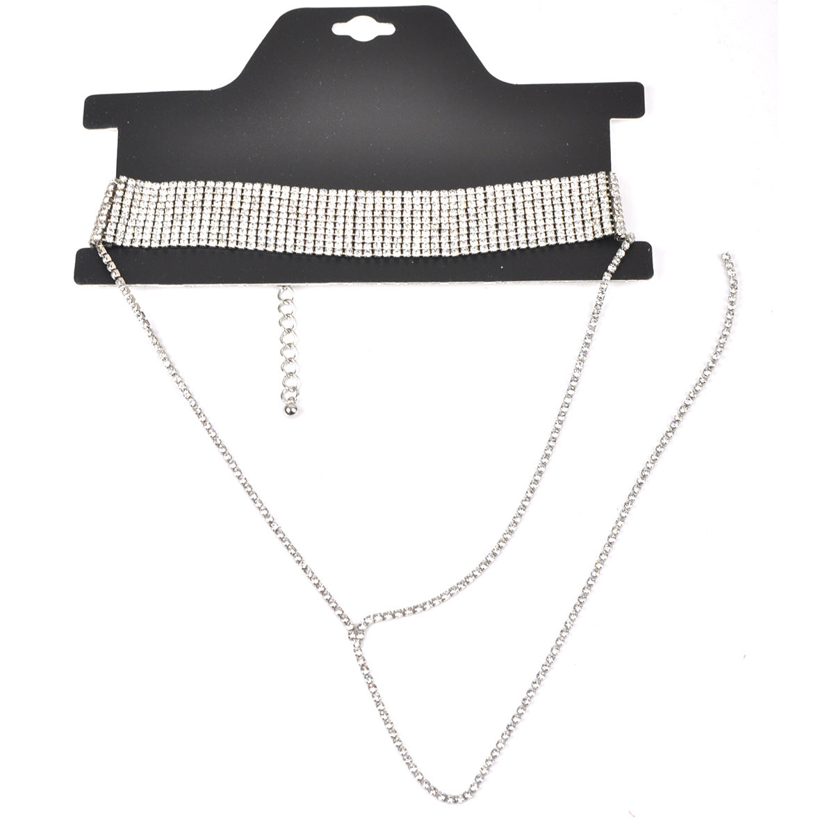 Alloy full diamond long necklace