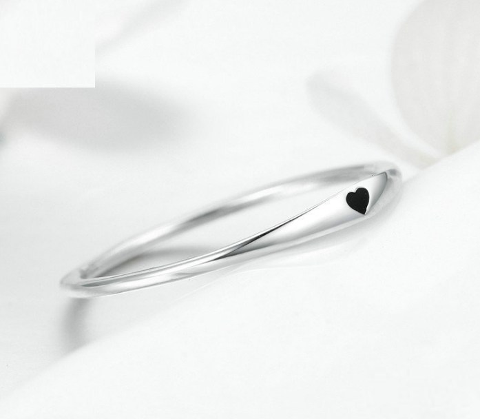 Europe and America simple and simple love S925 sterling silver ring drop oil love ladies silver ring custom