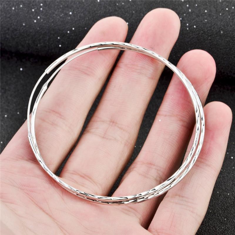 925 Sterling Silver Circle Endless Hoop Earrings for Women Girls