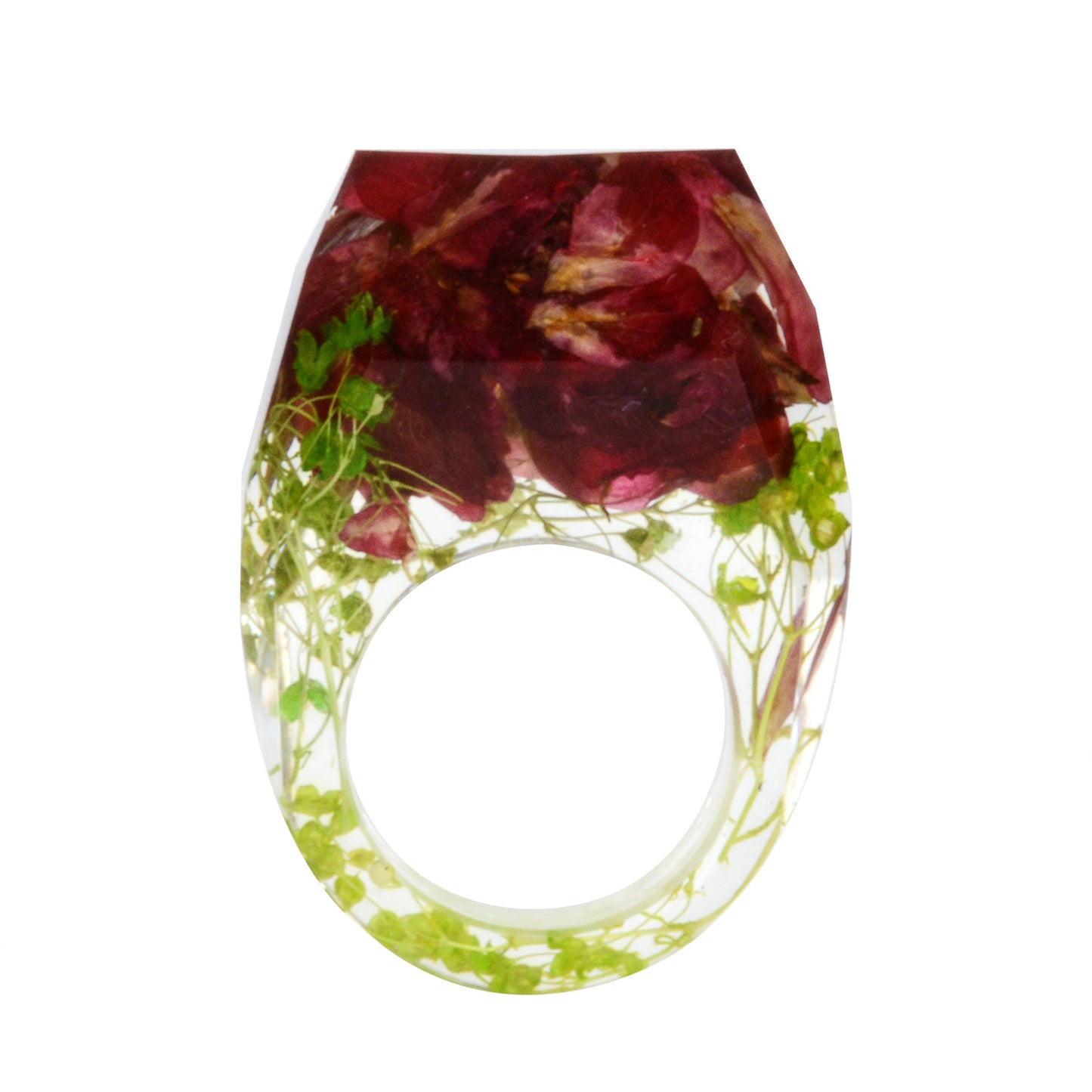 Dried Flower Resin Forest Handmade Dried Flower Epoxy Ring