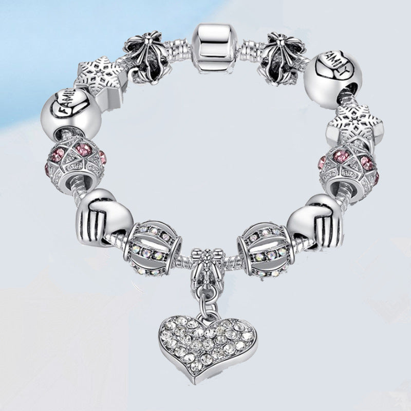 Heart-shaped diamond bracelet