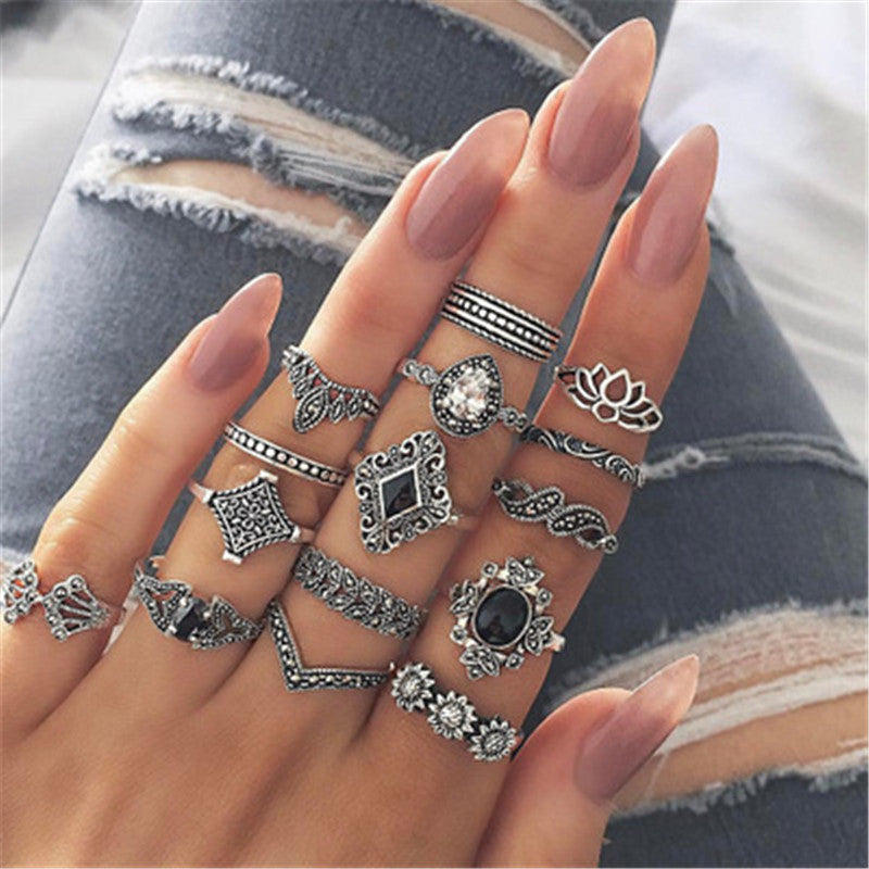 Sunflower set ring