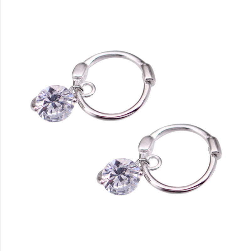 Single loose diamond earring