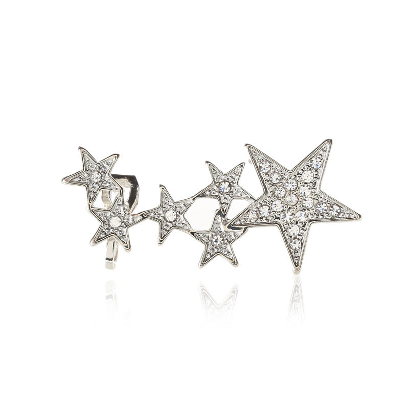 Diamond star, earrings, ear clips