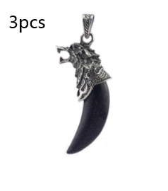 Natural Crystal Spike Pendant Crystal Wolf Head Item Pendant Fashion Couple Domineering Necklace