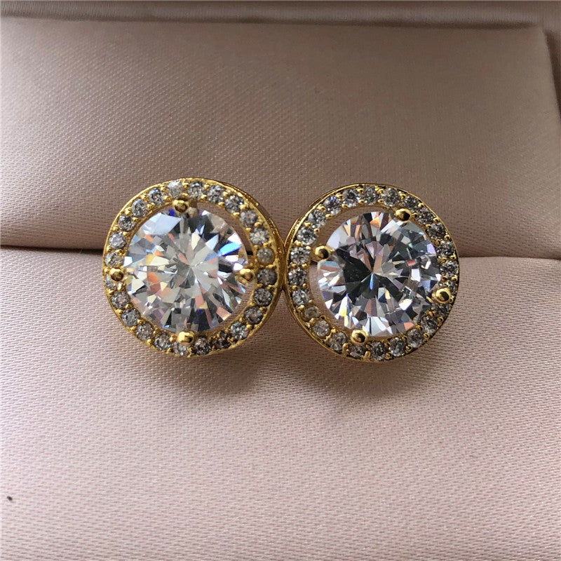 Round diamond earrings