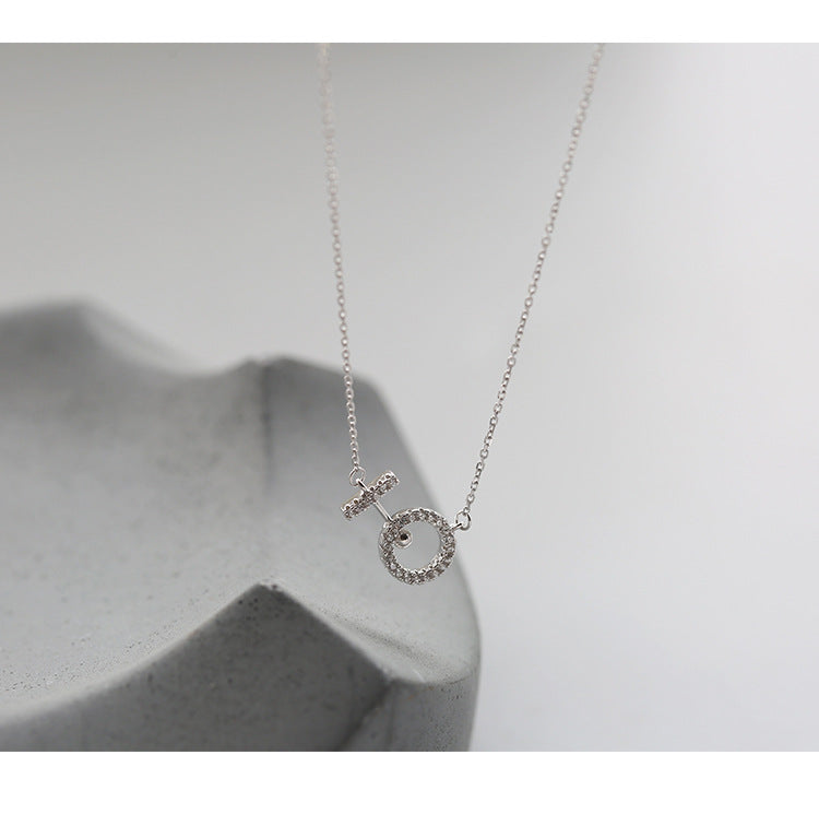 Temperament Circle Necklace with Diamonds