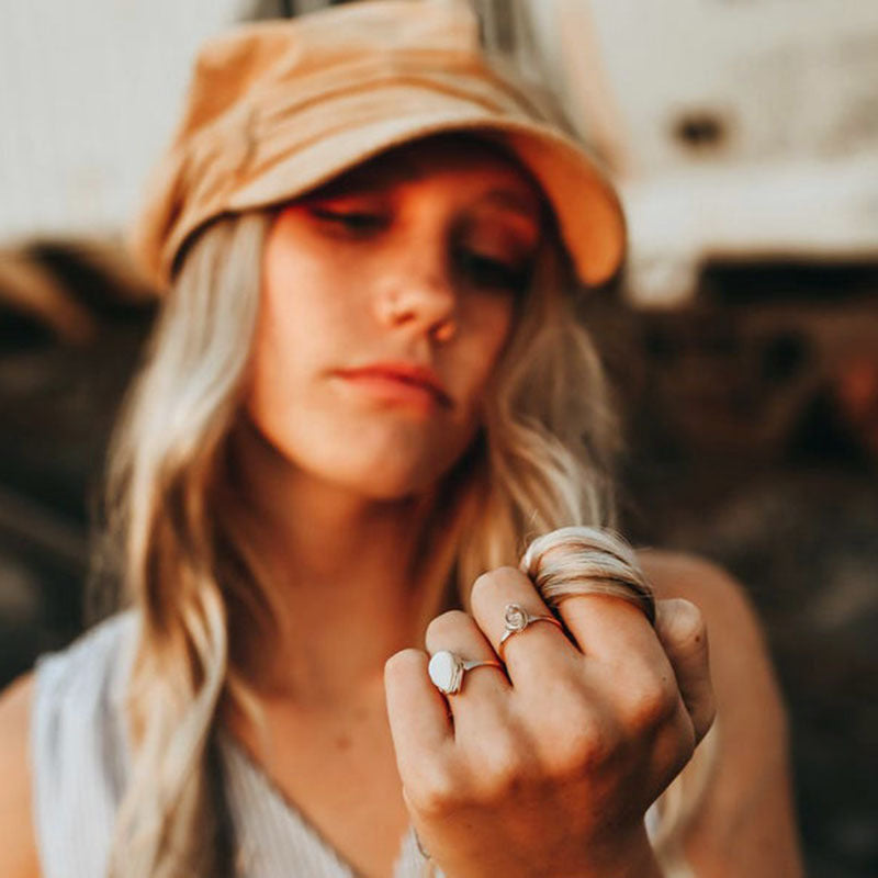 Vintage natural stone crystal ring