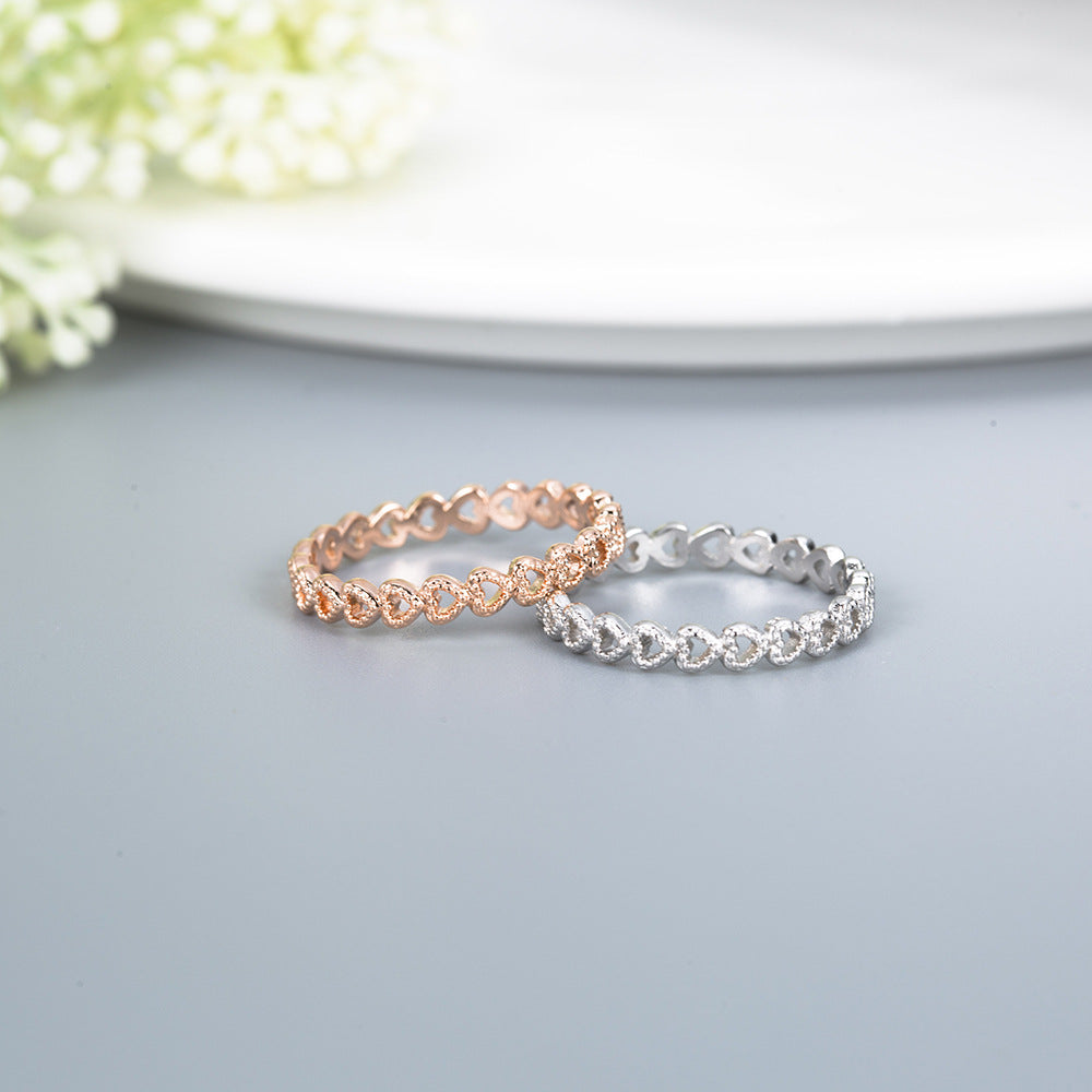 Copper Plated Platinum heart set ring