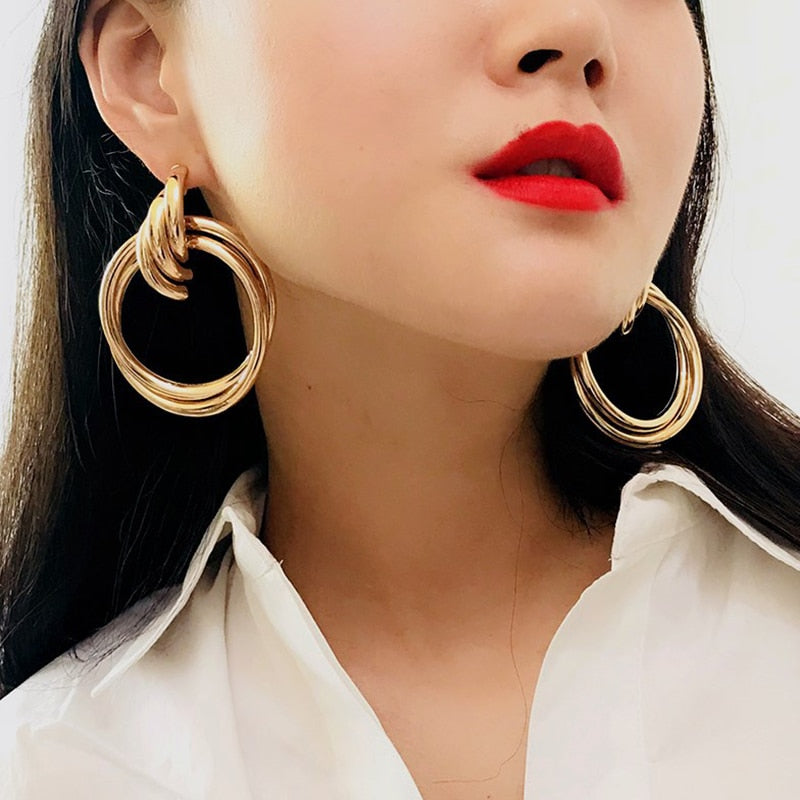 Alloy hoop earrings