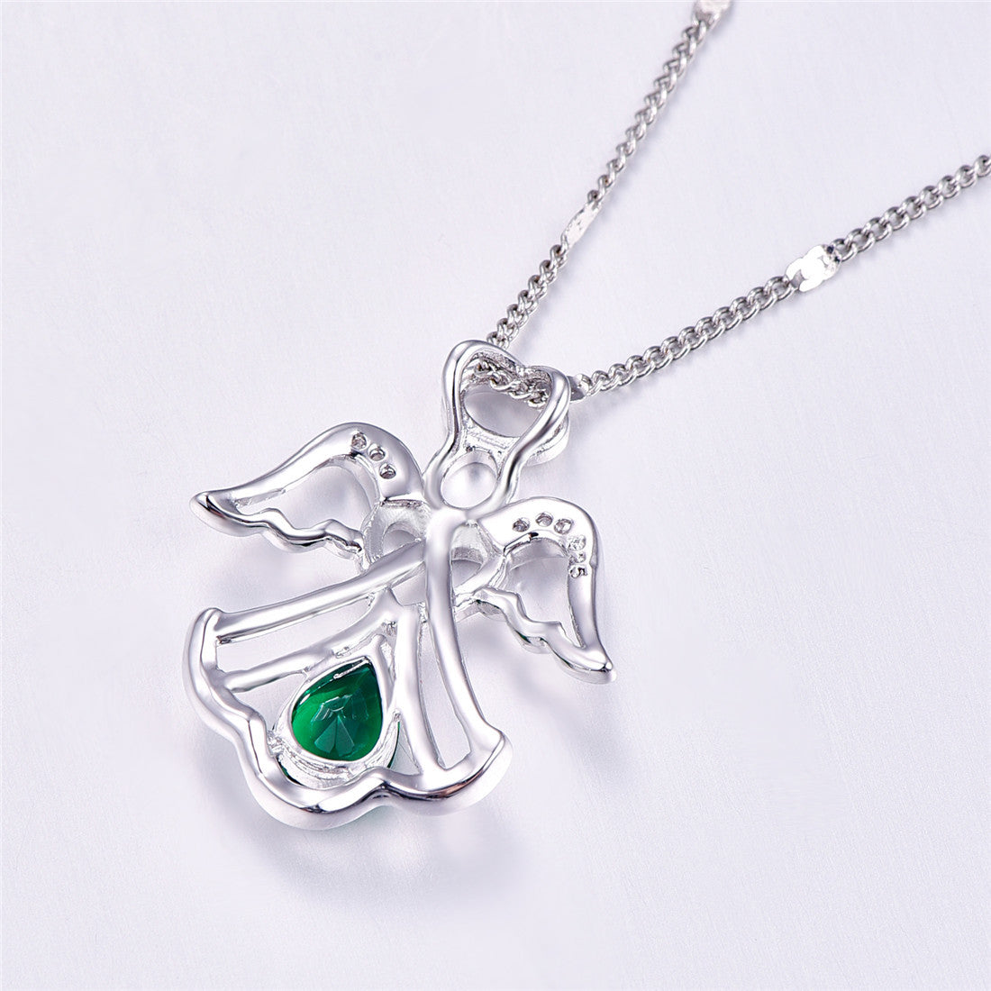 Angel Wings Gemstone Diamond Necklace For Women