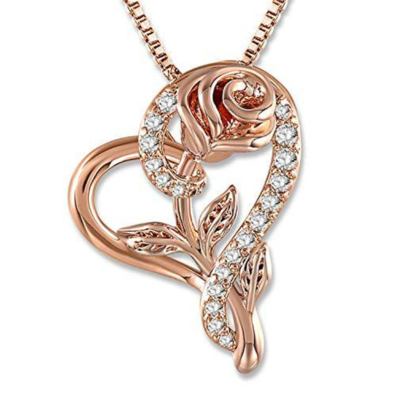 Love Rose Necklace with Diamonds