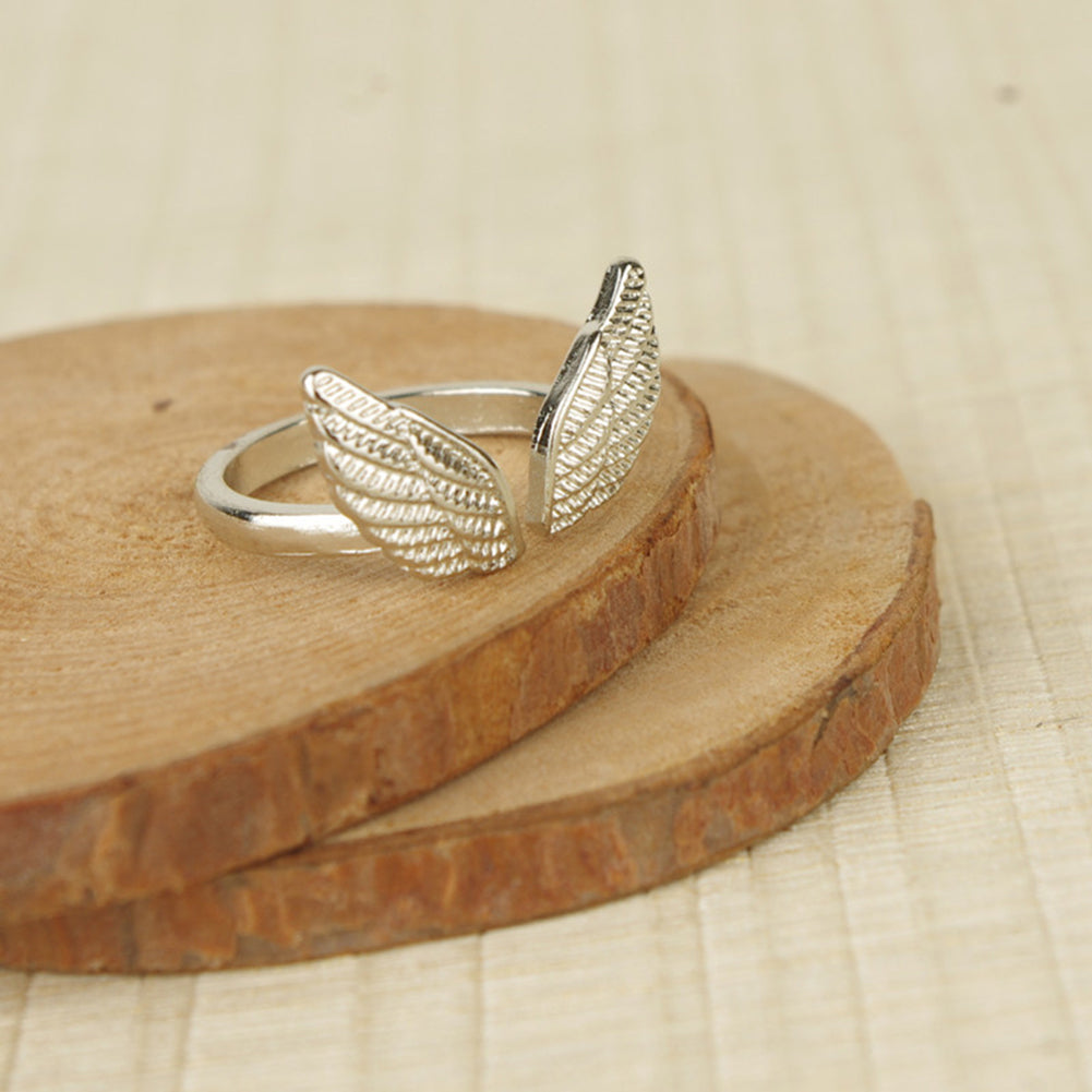 Punk angel wings alloy ring