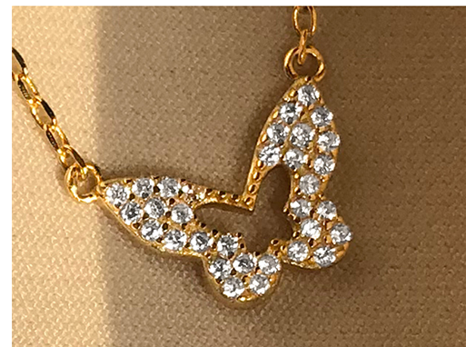 Sparkling Diamond Butterfly Double Necklace