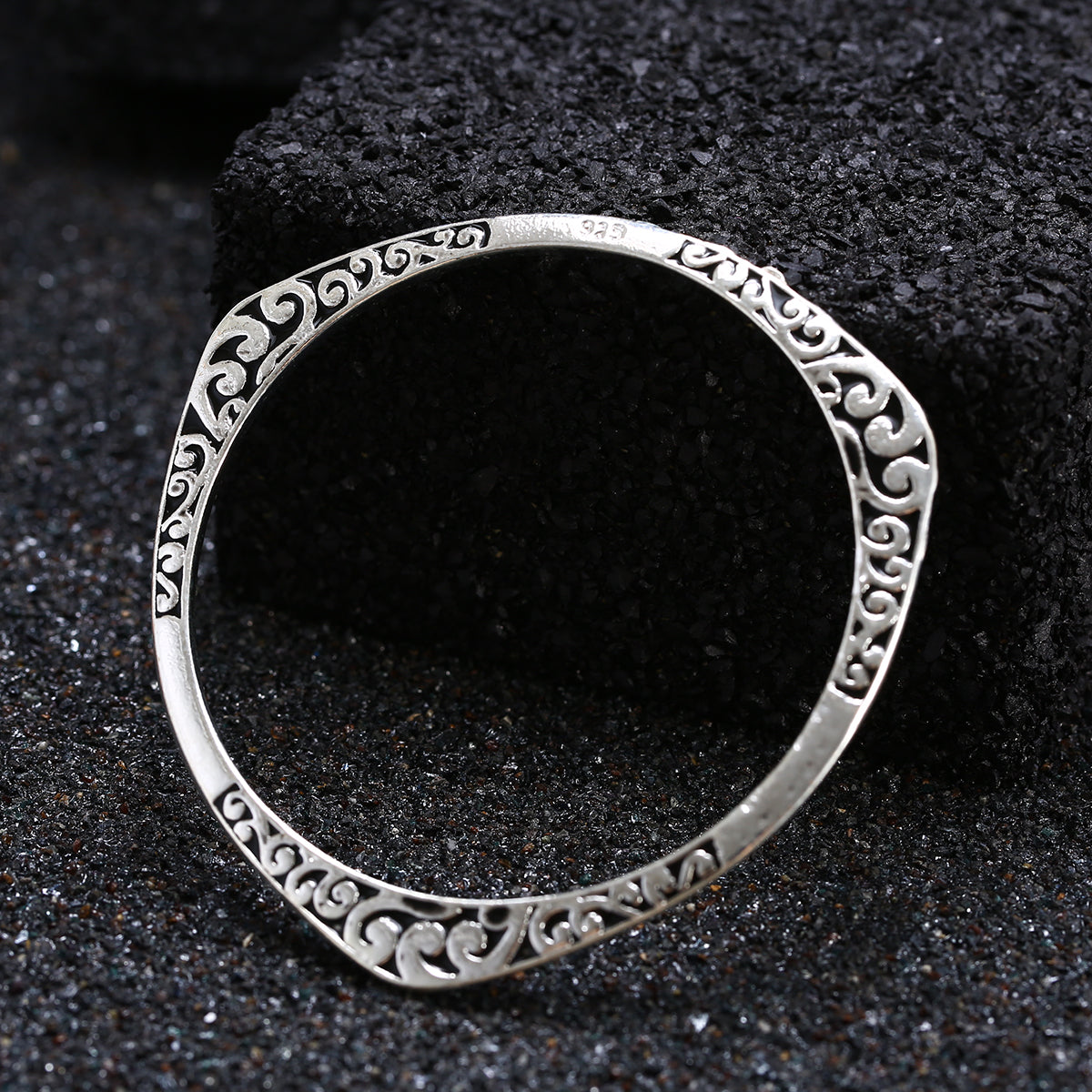 Silver bangle bracelet