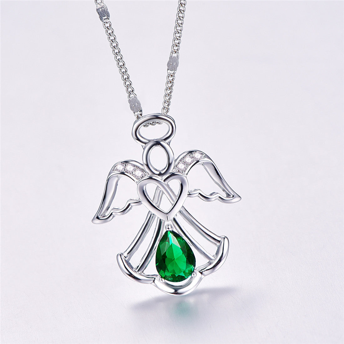 Angel Wings Gemstone Diamond Necklace For Women