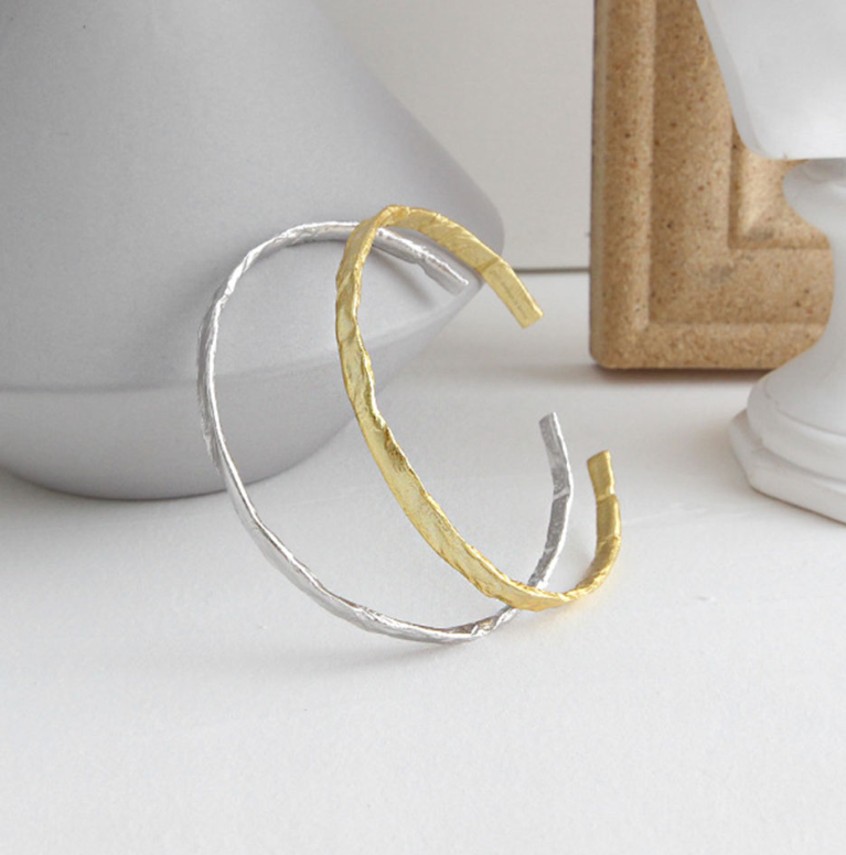 Irregular gold foil bangle bracelet