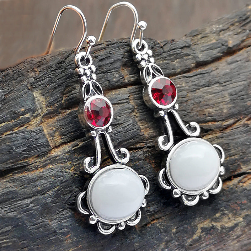 White Moonstone Earrings