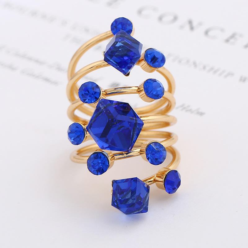 Crystal Ring Exaggerated Large Spring Ring rings for women