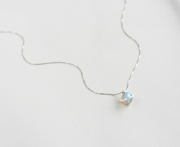 Moonstone Planet Necklace