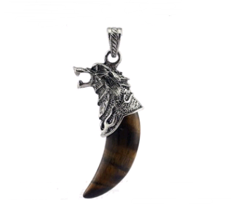 Natural Crystal Spike Pendant Crystal Wolf Head Item Pendant Fashion Couple Domineering Necklace