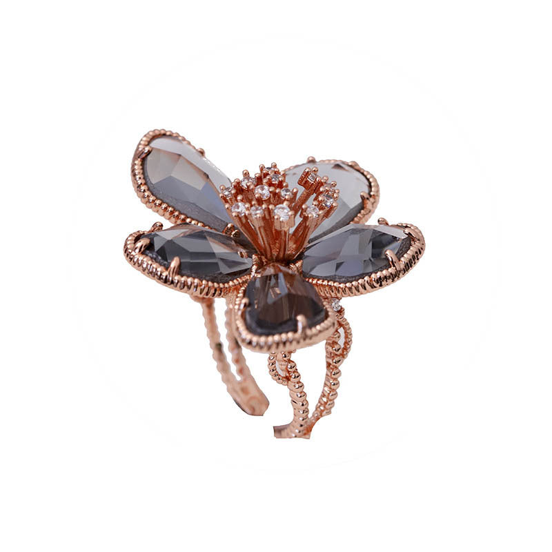 Crystal flower ring