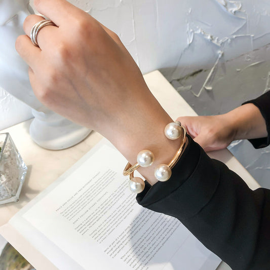 Alloy Jewelry Double Pearl Bracelet Women