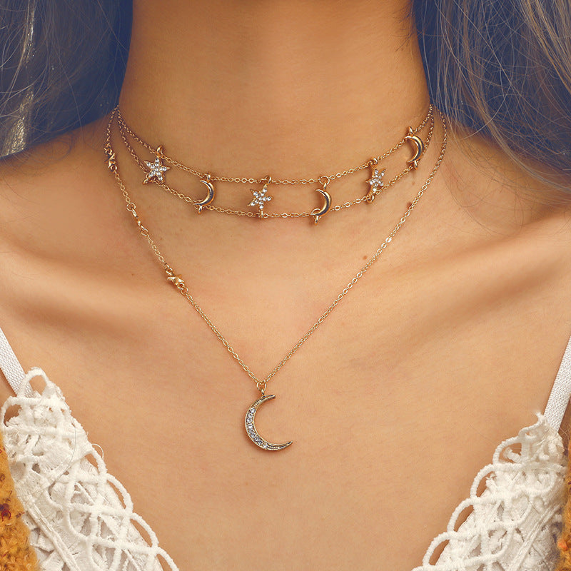 Multi-layered diamond necklace pendant
