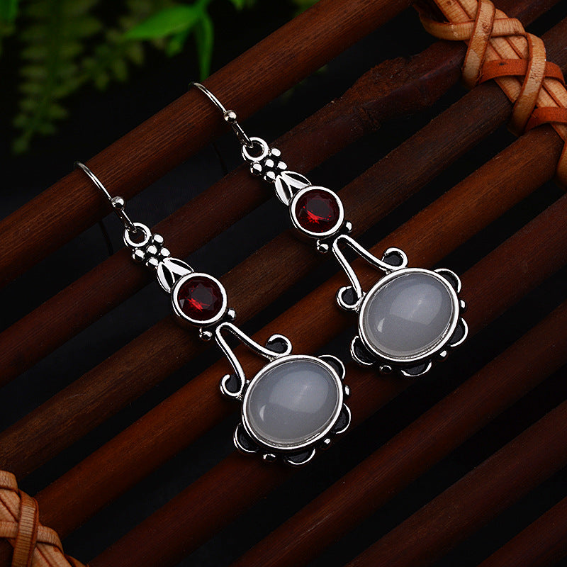 White Moonstone Earrings