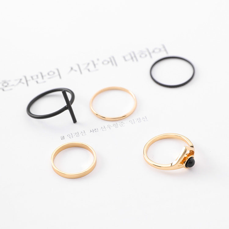 Cross ring set tail ring personality joint ring index finger ring female