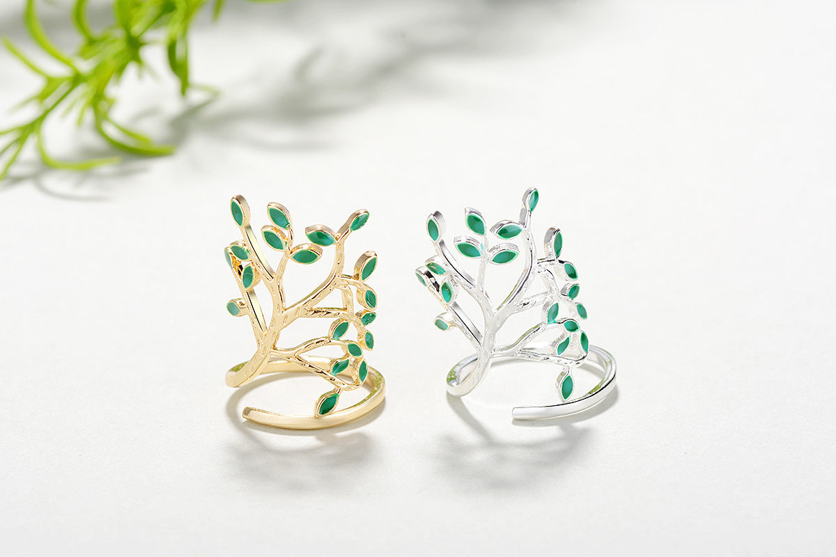 Leaf ring female forest vintage