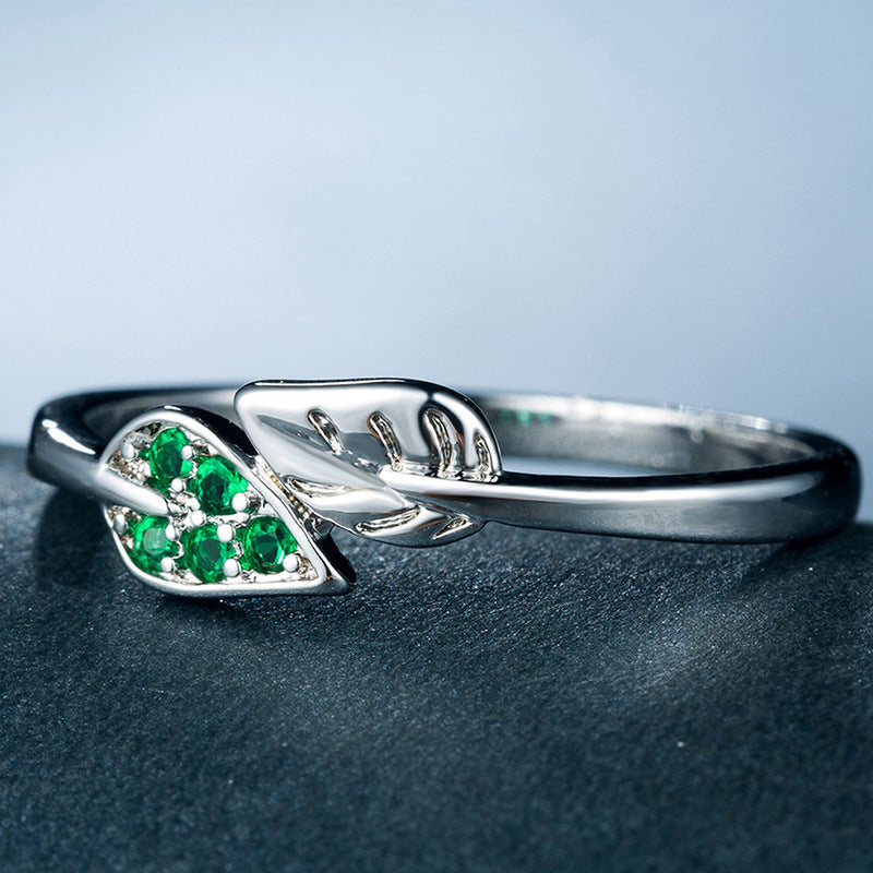 Branch green leaf ring