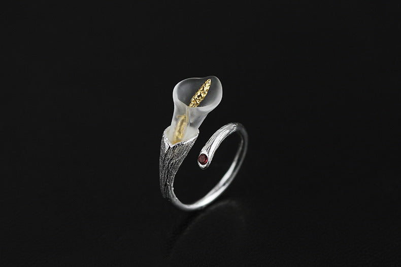 Crystal calla ring